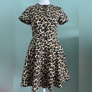 Zara, trendy leopard print cotton mini dress, size S